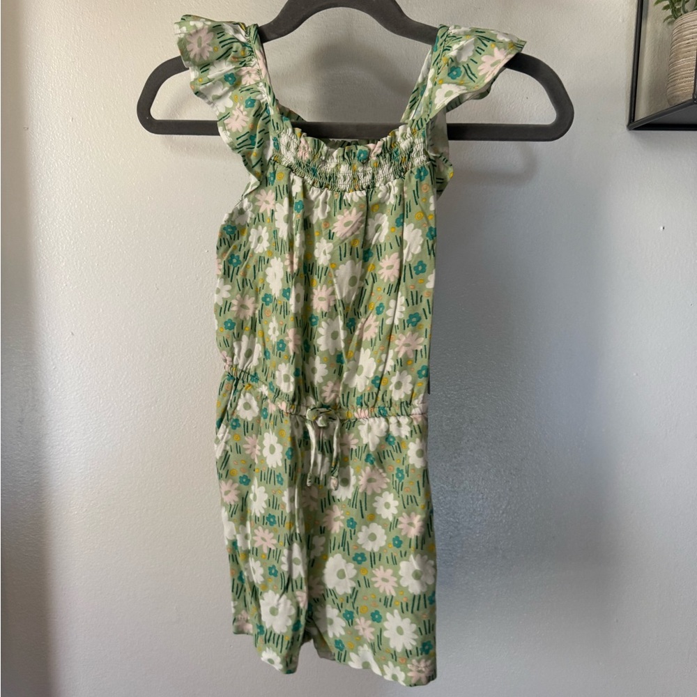 Floral Ruffle Sleeve Romper